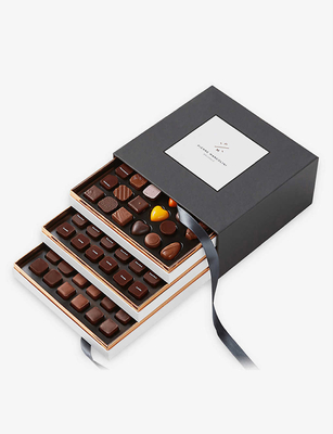 Caja de cartón rígida de chocolate de nueve rejillas Caja de almacenamiento de cajón de rejilla múltiple de grado alimenticio