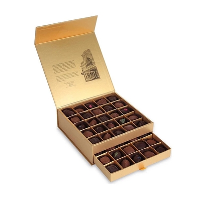 Caja de cartón rígida de chocolate de nueve rejillas Caja de almacenamiento de cajón de rejilla múltiple de grado alimenticio