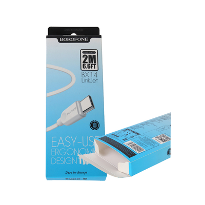 Producto electrónico Caja de cartón plegable Caja de cable de carga de impresión personalizada