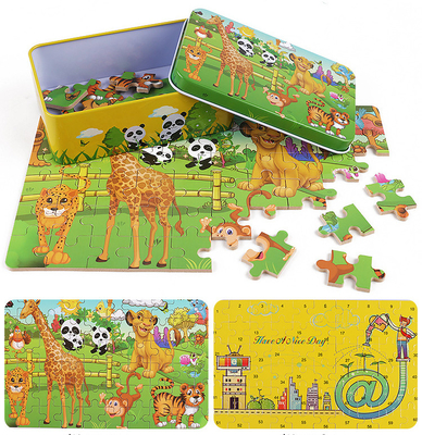 Rompecabezas personalizado respetuoso con el medio ambiente de madera 3D Rompecabezas para niños de dibujos animados