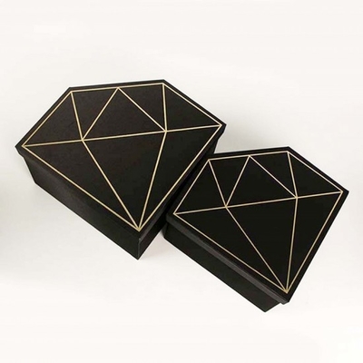 FSC Custom Printed Diamond Flower Box Gold Estampado en caliente Diamond Rose Box