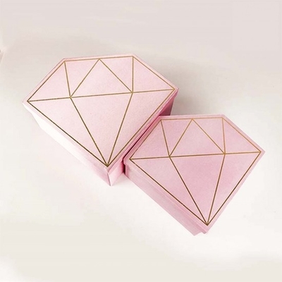 FSC Custom Printed Diamond Flower Box Gold Estampado en caliente Diamond Rose Box
