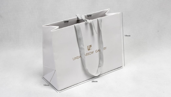 Bolsas de papel personalizadas blancas Gafas de gama alta Bolsas de papel para compras