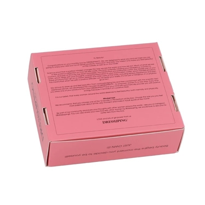 Logotipo del OEM de las cajas de empaquetado de los cosméticos de la caja de envío del correo del rosa del barniz mate del brillo