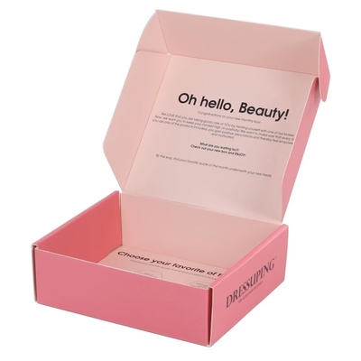 Logotipo del OEM de las cajas de empaquetado de los cosméticos de la caja de envío del correo del rosa del barniz mate del brillo