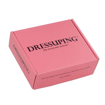 Logotipo del OEM de las cajas de empaquetado de los cosméticos de la caja de envío del correo del rosa del barniz mate del brillo