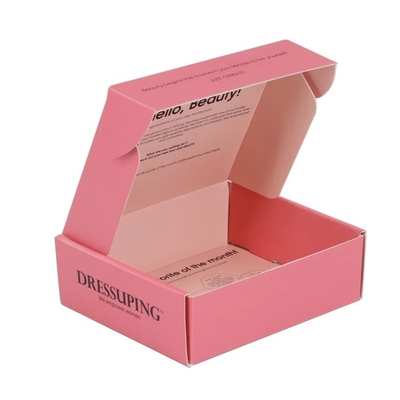 Logotipo del OEM de las cajas de empaquetado de los cosméticos de la caja de envío del correo del rosa del barniz mate del brillo