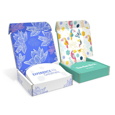 Caja de papel de cartón de impresión digital de caja de envío de correo de vista única a todo color