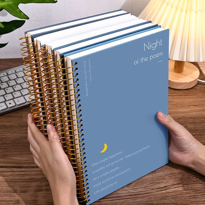 A4 A5 A6 B5 Asunto Cuaderno de tapa en blanco 128gsm 140gsm Cuaderno de espiral grueso
