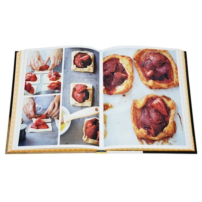 Impresión de libro de papel revestido de encuadernación de tapa blanda de libro de cocina de receta de color CMYK