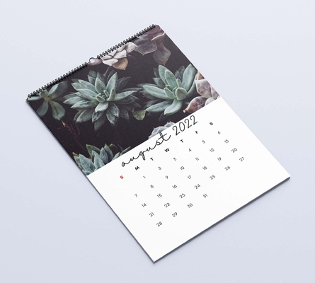Calendario de escritorio con laminación mate que imprime calendarios de pared mensuales de 600-1000 g/m²