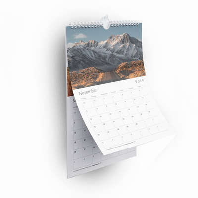 Calendario de pared personalizado de papel Kraft que imprime el calendario de pared personalizado con círculo roscado