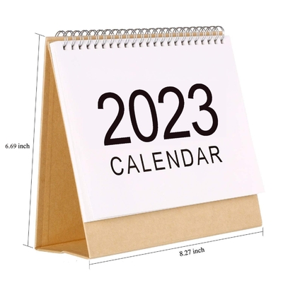 2023 Calendario mensual de impresión 1400gsm 1800gsm Calendario de escritorio de cartón