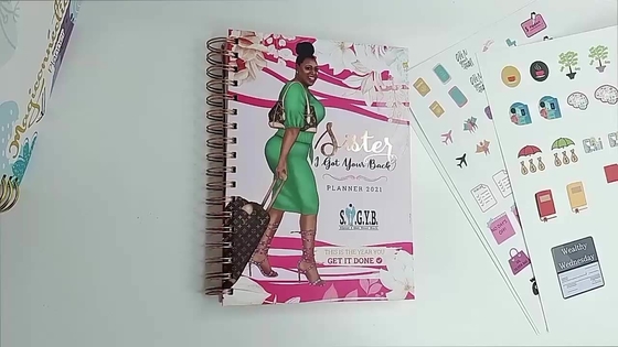 Cuaderno espiral de estampado en caliente que imprime la encuadernación personalizada de la impresión del libro del diario