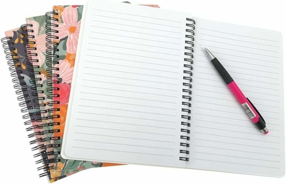 5.5&quot;X8.5'' 6&quot;X9&quot; 8.5&quot;X11&quot; Cuaderno espiral Impresión Diario Cuaderno de bocetos rayado con alambre