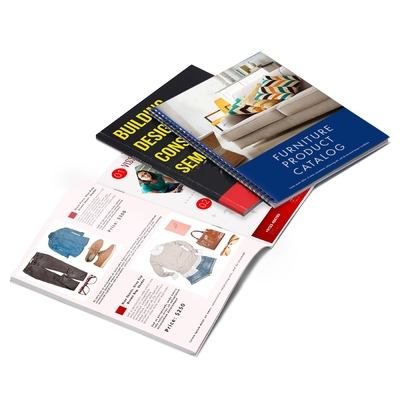 Impresión de revistas con catálogos cosidos Impresión de catálogos con folletos personalizados