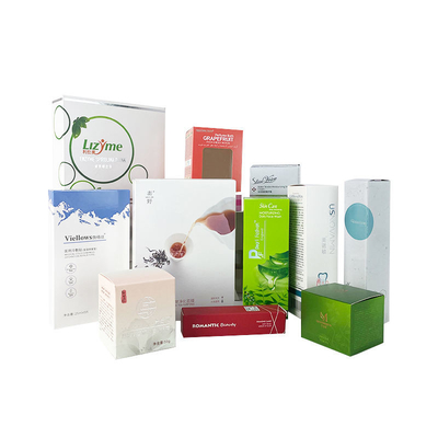 Caja de papel cosmética ULTRAVIOLETA del punto de las cajas de cartón plegables blancas del OEM