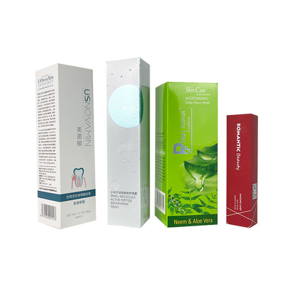 Caja de papel cosmética ULTRAVIOLETA del punto de las cajas de cartón plegables blancas del OEM