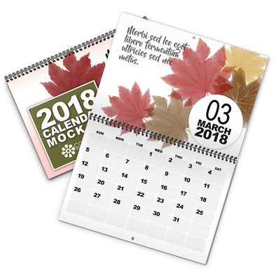 Impresión de calendario a medida Impresión de plástico Papel de pared Revestimiento UV
