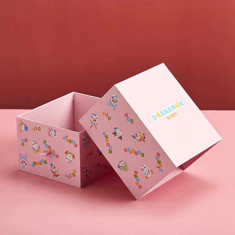 AI PDF PSD Caja de cartón rígida de impresión personalizada Caja de cartón de almacenamiento de regalo encantador