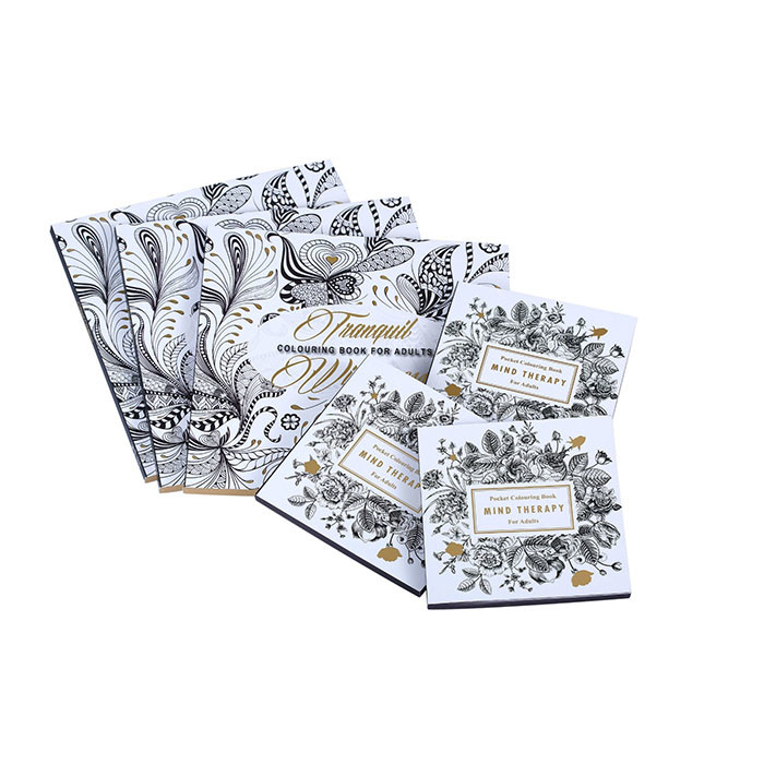 100gsm 120gsm 140gsm Libro de tapa blanda Impresión Cartón Libros para colorear para adultos