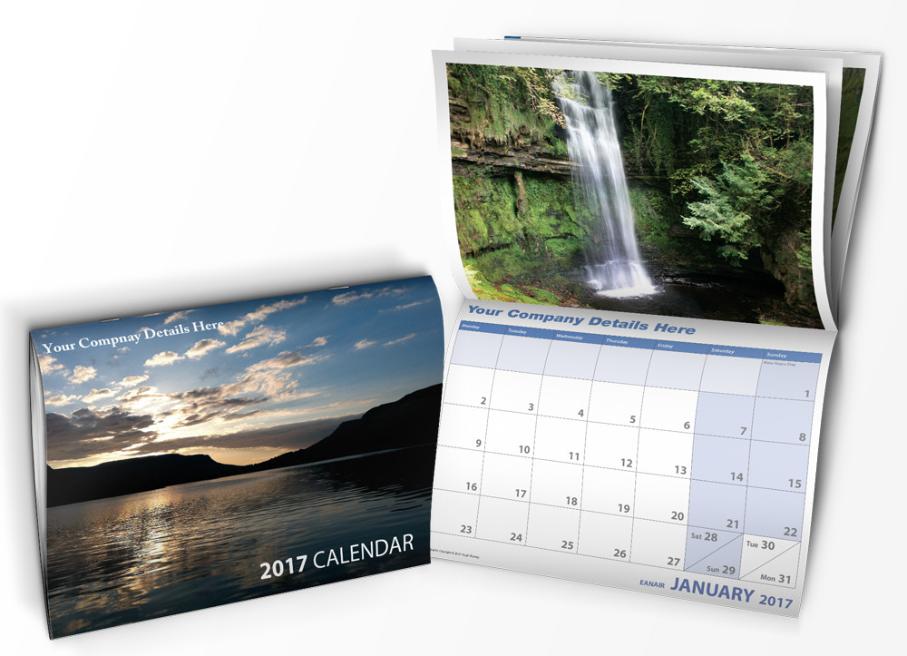 Calendario de pared de papel artesanal de color CMYK A3 A4 A5 A6 Calendario de escritorio horizontal