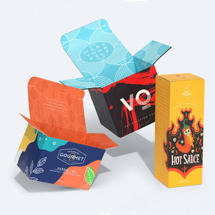 Caja de cartón plegable con logotipo OEM, caja de cartón plegable de color Pantone CMYK